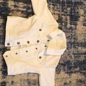This is a white jean jacket from Cat and Jack